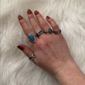 Collection of sterling silver rings